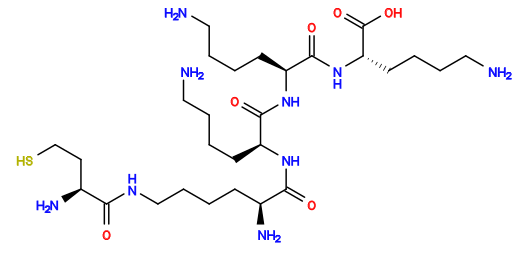 NCCCC[C@H](NC(=O)[C@H](CCCCN)NC(=O)[C@H](CCCCN)NC(=O)[C@@H](N)CCCCNC(=O)[C@@H](N)CCS)C(=O)O