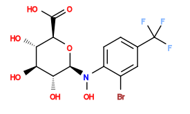 O=C(O)[C@H]1O[C@@H](N(O)c2ccc(C(F)(F)F)cc2Br)[C@H](O)[C@@H](O)[C@@H]1O
