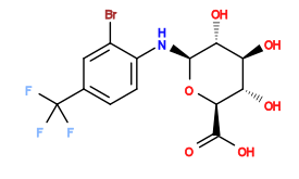 O=C(O)[C@H]1O[C@@H](Nc2ccc(C(F)(F)F)cc2Br)[C@H](O)[C@@H](O)[C@@H]1O