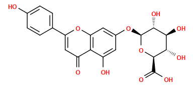 O=C(O)[C@H]1O[C@@H](Oc2cc(O)c3c(=O)cc(-c4ccc(O)cc4)oc3c2)[C@H](O)[C@@H](O)[C@@H]1O