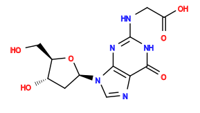 O=C(O)CNc1nc2c(ncn2[C@H]2C[C@H](O)[C@@H](CO)O2)c(=O)[nH]1