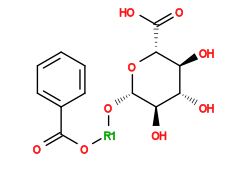 O=C(O[1*]O[C@@H]1O[C@H](C(=O)O)[C@@H](O)[C@H](O)[C@H]1O)c1ccccc1