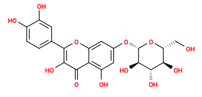 O=c1c(O)c(-c2ccc(O)c(O)c2)oc2cc(O[C@@H]3O[C@H](CO)[C@@H](O)[C@H](O)[C@H]3O)cc(O)c12