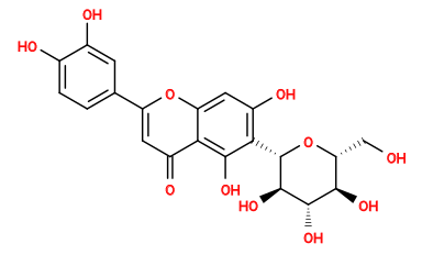 O=c1cc(-c2ccc(O)c(O)c2)oc2cc(O)c([C@@H]3O[C@H](CO)[C@@H](O)[C@H](O)[C@H]3O)c(O)c12