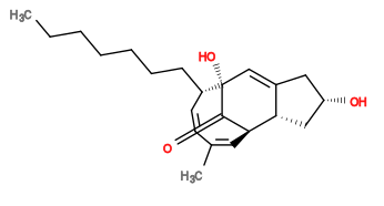 Subst // Subst = SMILES [H][C@]12C(C[C@H](O)C2)=C[C@](O)([C@@H](CCCCCCC)/C=C\C(C)=C/[C@@]31[H])C3=O