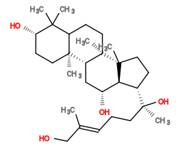 Subst // Subst = SMILES C/C(=C/CC[C@](C)(O)[C@H]1CC[C@]2(C)[C@@H]1[C@H](O)C[C@@H]1[C@@]3(C)CC[C@H](O)C(C)(C)C3CC[C@]12C)CO
