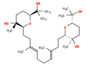 Subst // Subst = SMILES C/C(=C\CC/C=C(C)/CC[C@@H]1O[C@H](C(C)(C)O)CC[C@@]1(C)O)CC[C@@H]2O[C@H](C(C)(C)O)CC[C@@]2(C)O