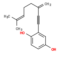 Subst // Subst = SMILES C/C(C)=C/CCC(C#CC1=CC(O)=CC=C1O)=C