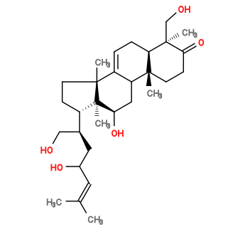 Subst // Subst = SMILES C/C(C)=C\C(O)C[C@H]([C@@H]1CC[C@@]2(C)[C@@]1(C)[C@H](O)CC3C2=CC[C@@H]4[C@]3(C)CCC([C@@]4(CO)C)=O)CO