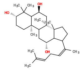 Subst // Subst = SMILES C/C(C)=C\C\C=C(C)/C1CC[C@]4(C)C1[C@H](O)CC3[C@@]2(C)CC[C@H](O)[C@](C)(C)C2[C@@H](O)C[C@]34C