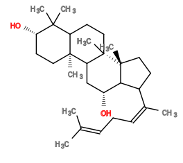 Subst // Subst = SMILES C/C(C)=C\C\C=C(C)/C1CC[C@]4(C)C1[C@H](O)CC3[C@@]2(C)CC[C@H](O)[C@](C)(C)C2CC[C@]34C