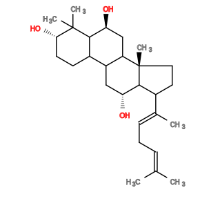 Subst // Subst = SMILES C/C(C)=C\C\C=C(C)\C3CC[C@@]4(C)C2C[C@H](O)C1C(CC[C@H](O)[C@]1(C)C)C2C[C@@H](O)C34