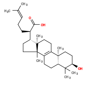 Subst // Subst = SMILES C/C(C)=C\CC[C@@H](C(=O)O)[C@H]1CC[C@@]2(C)/C4=C(CC[C@]12C)/[C@@]3(C)CC[C@@H](O)C(C)(C)[C@@H]3CC4