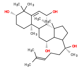 Subst // Subst = SMILES C/C(C)=C\CC[C@](C)(O)C1CC[C@]4(C)C1[C@H](O)CC3[C@@]/2(C)CC[C@H](O)[C@](C)(C)C2=C\[C@H](O)[C@]34C