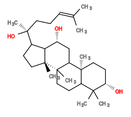 Subst // Subst = SMILES C/C(C)=C\CC[C@](C)(O)C1CC[C@]4(C)C1[C@H](O)CC3[C@@]2(C)CC[C@H](O)[C@@](C)(C)C2CC[C@]34C