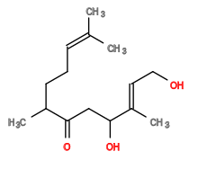 Subst // Subst = SMILES C/C(C)=C\CCC(C)C(=O)CC(O)/C(C)=C/CO