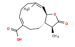 Subst // Subst = SMILES C/C1=C\[C@@H]2[C@H]([C@H](C)C(O2)=O)CC/C(C(O)=O)=C/CC1