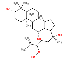 Subst // Subst = SMILES C=C(C)C(CC[C@](C)(O)C1CC[C@]4(C)C1[C@H](O)CC3[C@@]2(C)CC[C@H](O)[C@](C)(C)C2CC[C@]34C)OO
