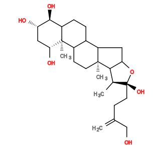 Subst // Subst = SMILES C=C(CO)CC[C@@]5(O)OC4CC3C2CCC1[C@H](O)[C@@H](O)C[C@@H](O)[C@]1(C)C2CC[C@]3(C)C4[C@@H]5C