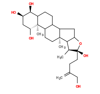 Subst // Subst = SMILES C=C(CO)CC[C@@]5(O)OC4CC3C2CCC1[C@H](O)[C@H](O)C[C@@H](O)[C@]1(C)C2CC[C@]3(C)C4[C@@H]5C