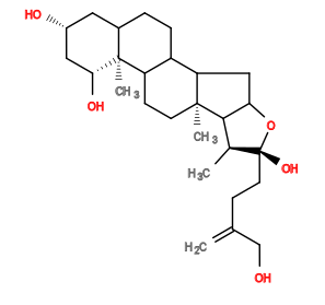 Subst // Subst = SMILES C=C(CO)CC[C@@]5(O)OC4CC3C2CCC1C[C@@H](O)C[C@@H](O)[C@]1(C)C2CC[C@]3(C)C4[C@@H]5C