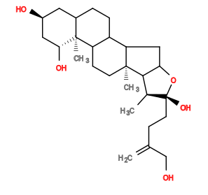 Subst // Subst = SMILES C=C(CO)CC[C@@]5(O)OC4CC3C2CCC1C[C@H](O)C[C@@H](O)[C@]1(C)C2CC[C@]3(C)C4[C@@H]5C