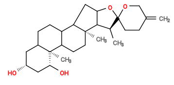 Subst // Subst = SMILES C=C1CCC6(OC1)OC5CC4C3CCC2C[C@@H](O)C[C@@H](O)[C@]2(C)C3CC[C@]4(C)C5[C@@H]6C