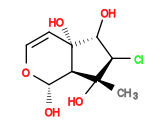 Subst // Subst = SMILES C[C@@]1(O)[C@H]2[C@@H](OC=C[C@]2([C@@H]([C@H]1Cl)O)O)O