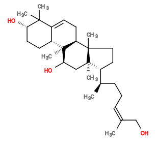 Subst // Subst = SMILES C[C@@H]([C@H]1CC[C@]2(C)[C@]1(C)C[C@@H](O)[C@]3(C)[C@H]2CC=C4[C@H]3CC[C@H](O)C4(C)C)CC/C=C(CO)/C