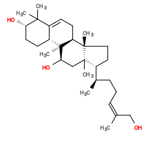 Subst // Subst = SMILES C[C@@H]([C@H]1CC[C@]2(C)[C@]1(C)C[C@@H](O)[C@]3(C)[C@H]2CC=C4[C@H]3CC[C@H](O)C4(C)C)CC/C=C(CO)\C