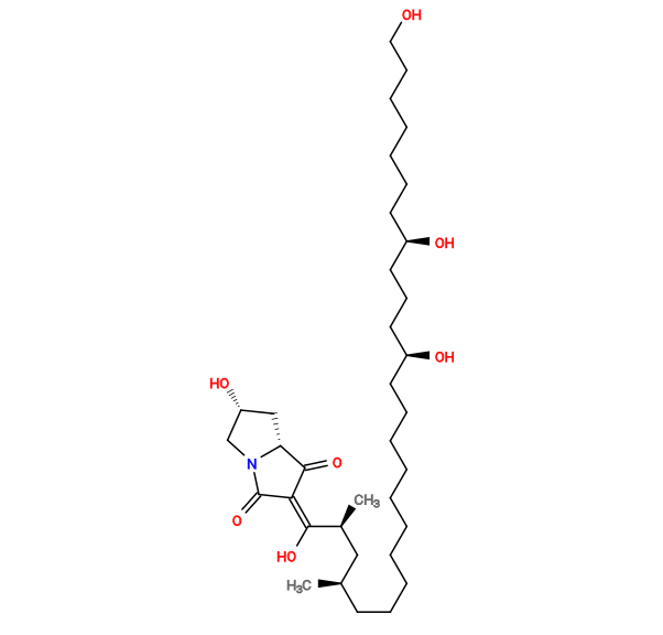 Subst // Subst = SMILES C[C@@H](C[C@@H](/C(O)=C1C([C@]2(C[C@@H](O)CN2C\1=O)[H])=O)C)CCCCCCCCCC[C@@H](CCC[C@@H](CCCCCCCO)O)O