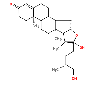 Subst // Subst = SMILES C[C@@H](CO)CCC5(O)O[C@H]4CC3C2CC/C1=C/C(=O)CC[C@]1(C)C2CC[C@]3(C)C4[C@@H]5C