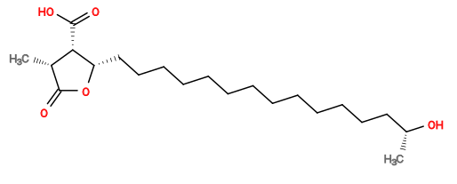 Subst // Subst = SMILES C[C@@H](O)CCCCCCCCCCCCC[C@@H]1OC(=O)[C@H](C)[C@@H]1C(=O)O