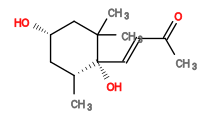 Subst // Subst = SMILES C[C@@H]1C[C@H](O)CC(C)(C)[C@@]1(O)/C=C/C(C)=O