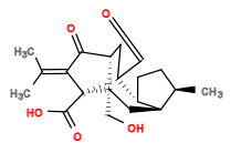 Subst // Subst = SMILES C[C@@H]1CC[C@@H]2[C@@H]1C[C@]3(CO)[C@H]4C[C@@](C=O)2[C@]([C@](O)=O)3/C(C4=O)=C(C)\C