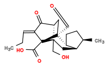Subst // Subst = SMILES C[C@@H]1CC[C@@H]2[C@@H]1C[C@]3(CO)[C@H]4C[C@@](C=O)2[C@]([C@](O)=O)3/C(C4=O)=C\CC