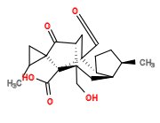 Subst // Subst = SMILES C[C@@H]1CC[C@@H]2[C@@H]1C[C@]3(CO)[C@H]4C[C@@](C=O)2[C@]([C@](O)=O)3C5(C(C)C5)C4=O