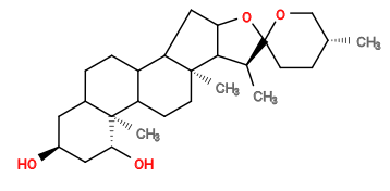 Subst // Subst = SMILES C[C@@H]1CCC6(OC1)OC5CC4C3CCC2C[C@H](O)C[C@@H](O)[C@]2(C)C3CC[C@]4(C)C5[C@@H]6C