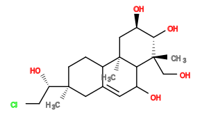 Subst // Subst = SMILES C[C@]12C[C@@H](O)[C@H](O)[C@@](CO)(C)C1C(C=C3C2CC[C@@]([C@@H](O)CCl)(C)C3)O