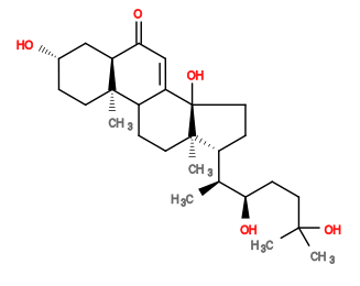 Subst // Subst = SMILES C[C@H]([C@H](O)CCC(C)(O)C)[C@H]1CC[C@]2(O)[C@]1(C)CCC3C2=CC([C@H]4[C@]3(C)CC[C@H](O)C4)=O