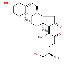 Subst // Subst = SMILES C[C@H](CCC(=O)/C(=C/1\C(=O)C[C@@H]2[C@@]1(CC[C@H]3[C@H]2CC=C4[C@@]3(CC[C@@H](C4)O)C)C)/C)CO