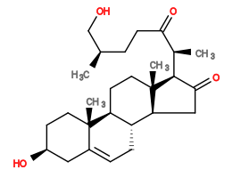Subst // Subst = SMILES C[C@H](CCC(=O)[C@@H](C)[C@H]1C(=O)C[C@@H]2[C@@]1(CC[C@H]3[C@H]2CC=C4[C@@]3(CC[C@@H](C4)O)C)C)CO