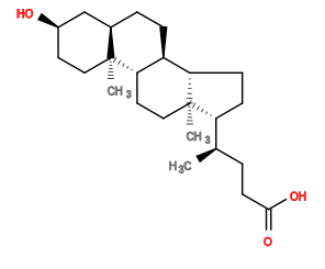Subst // Subst = SMILES C[C@H](CCC(=O)O)[C@H]3CC[C@H]4[C@@H]2CC[C@@H]1C[C@H](O)CC[C@]1(C)[C@H]2CC[C@]34C