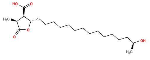 Subst // Subst = SMILES C[C@H](O)CCCCCCCCCCCCC[C@@H]1OC(=O)[C@@H](C)[C@H]1C(=O)O