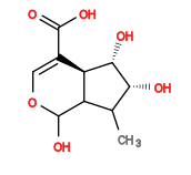 Subst // Subst = SMILES C[C@H]1[C@@H]2[C@@H](C(C(O)=O)=CO[C@H]2O)[C@H](O)[C@@H]1O