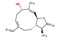 Subst // Subst = SMILES C[C@H]1[C@@H]2CC/C(C=O)=C\C[C@H](O)/C(C)=C/[C@H]2OC1=O