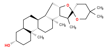 Subst // Subst = SMILES C[C@H]1[C@H]2[C@@H](O[C@]13CCC(C)(C)CO3)C[C@@H]4[C@]2(C)CC[C@H]5[C@H]4CC[C@H]6[C@]5(C)CC[C@H](O)C6