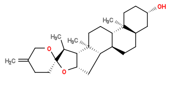 Subst // Subst = SMILES C[C@H]1[C@H]2[C@@H](O[C@]13CCC(CO3)=C)C[C@@H]4[C@]2(C)CC[C@H]5[C@H]4CC[C@H]6[C@]5(C)CC[C@H](O)C6