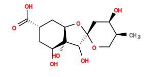 Subst // Subst = SMILES C[C@H]1CO[C@@]2([C@H](O)[C@@]3(O)[C@@H](O)C[C@H](C(O)=O)C[C@H]3O2)C[C@H]1O