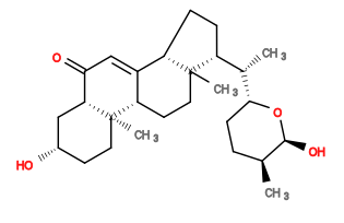 Subst // Subst = SMILES C[C@H]5CC[C@H]([C@@H](C)[C@H]4CC[C@H]3/C2=C/C(=O)[C@H]1C[C@@H](O)CC[C@]1(C)[C@H]2CCC34C)O[C@H]5O